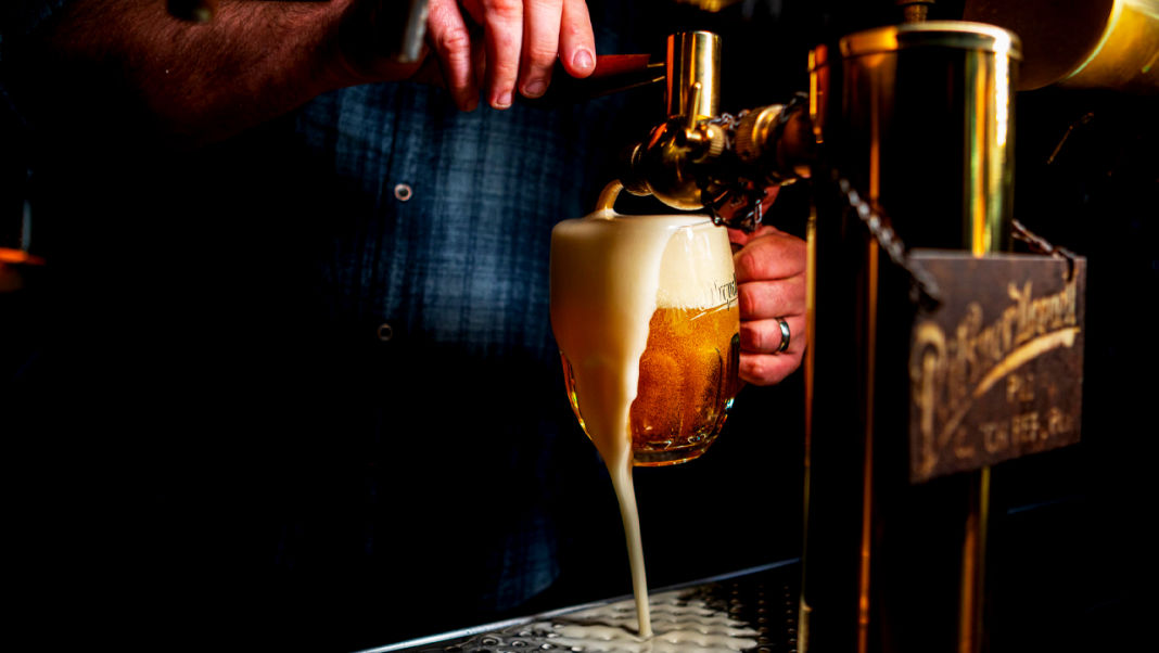 Beer being poured